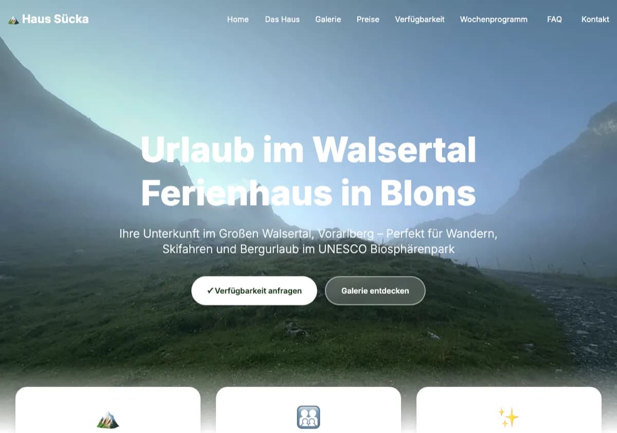 Screenshot von Haussuecka.at